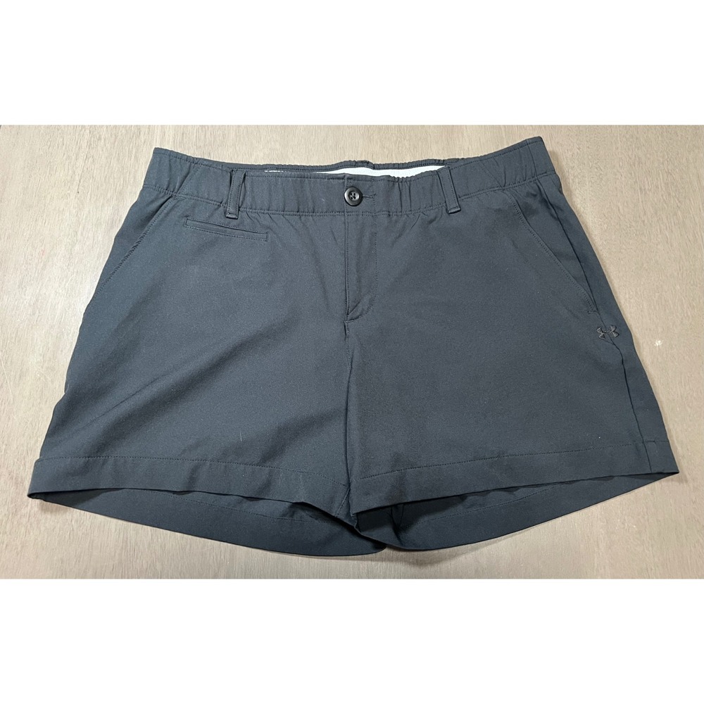 Under Armour Link Golf Shorts Black Women Athletic Performance HeatGear 32 Waist